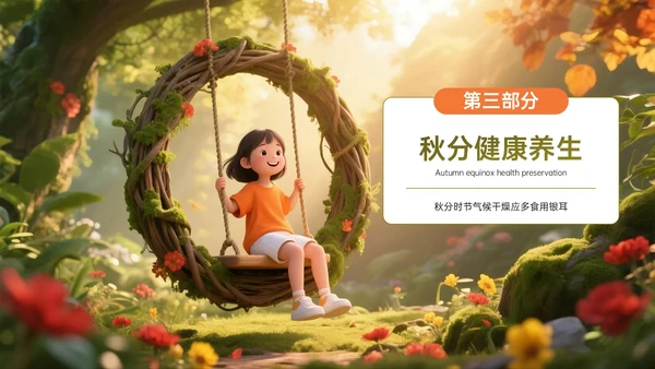 橙墨绿色3D秋分节气知识PPT模板