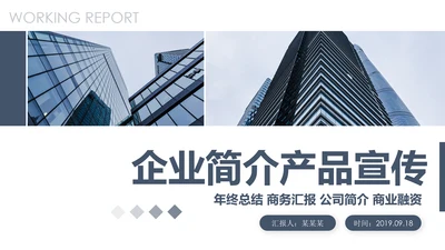 稳重大气公司简介企业宣传公司推广PPT模板