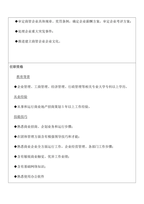 商管公司各岗位基础职责的制定拟稿.docx