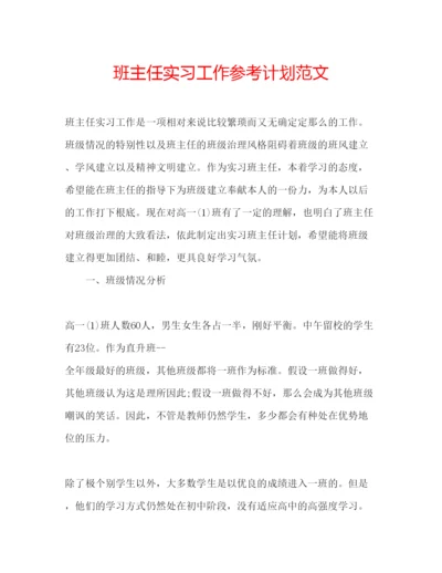 精编班主任实习工作参考计划范文.docx