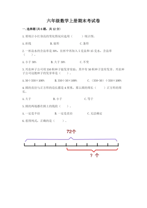 六年级数学上册期末考试卷及参考答案【研优卷】.docx
