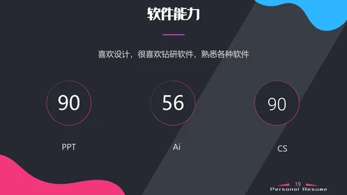 抽象泡泡应聘求职简历PPT模板