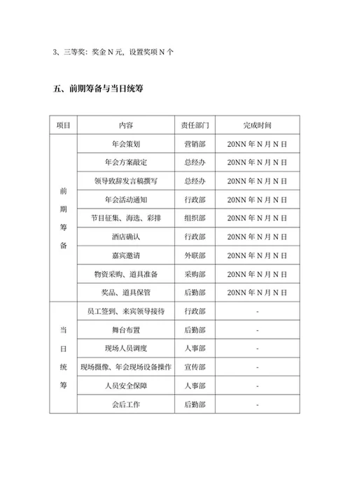 年度表彰大会活动策划word模板