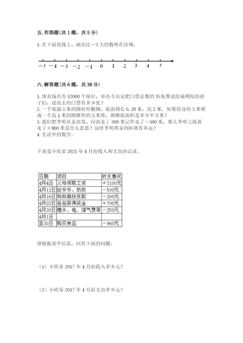 人教版六年级下册数学期末测试卷精品【全国通用】.docx