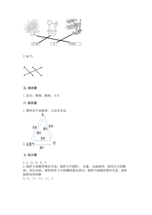 教科版科学一年级上册第一单元《植物》测试卷（夺冠）word版.docx