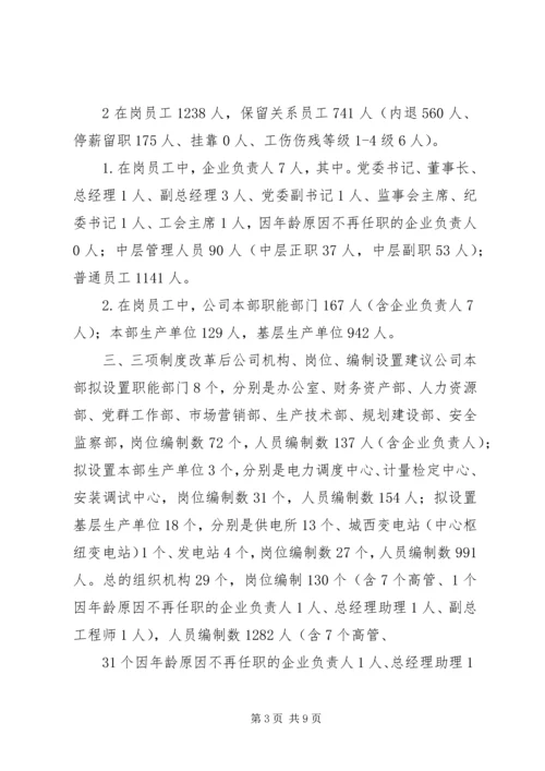 集团供电企业三项制度改革实施方案.docx