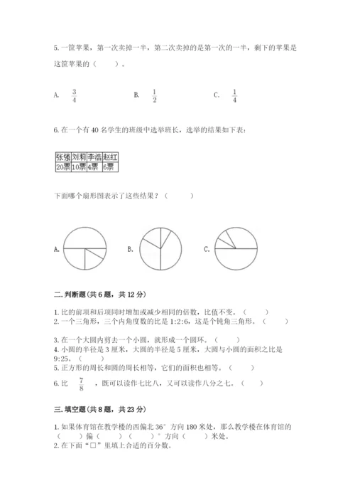 人教版六年级上册数学期末测试卷精品【名校卷】.docx