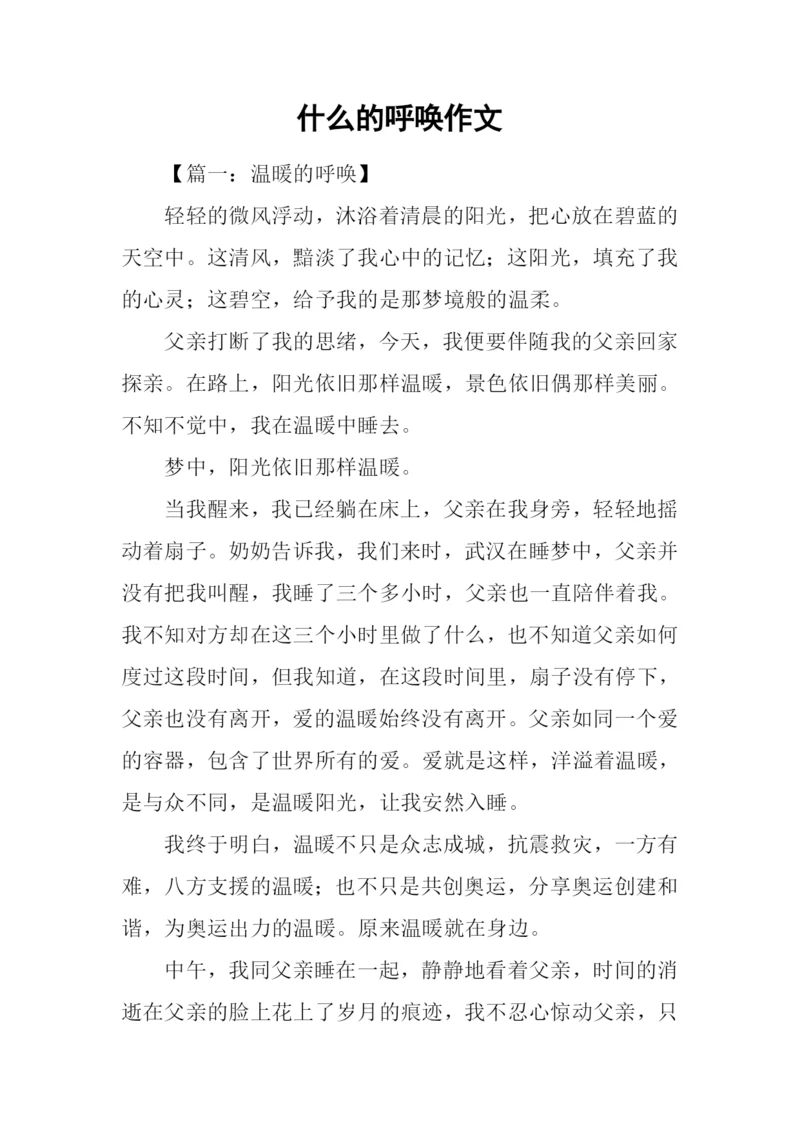 什么的呼唤作文.docx