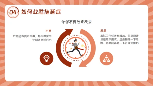 战胜拖延症的信心通用PPT模板