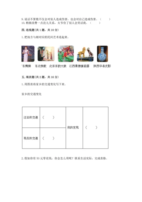 部编版四年级下册道德与法治 期末测试卷及答案【典优】.docx