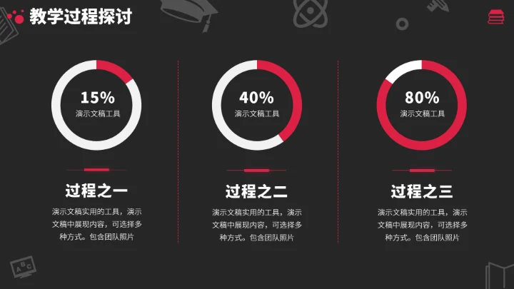 红黑色学校讲课教学课件PPT模板