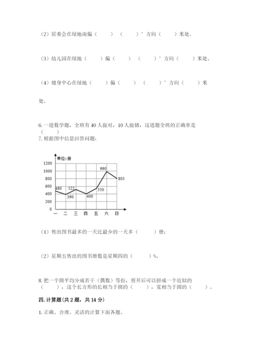 六年级上册数学期末测试卷及参考答案（满分必刷）.docx