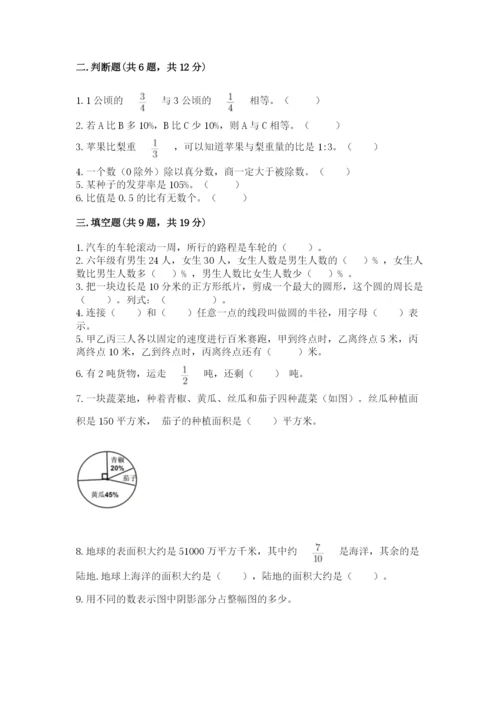 小学数学六年级上册期末考试试卷（综合题）.docx