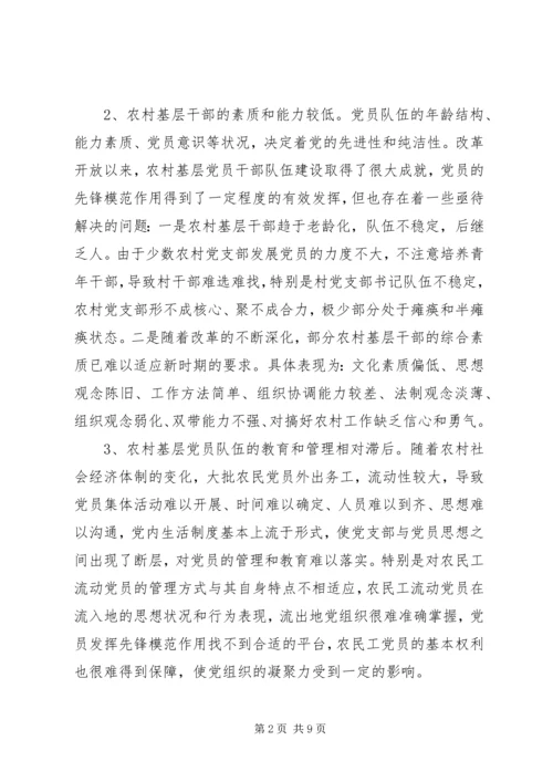 当前农村基层党组织建设存在的问题及对策.docx