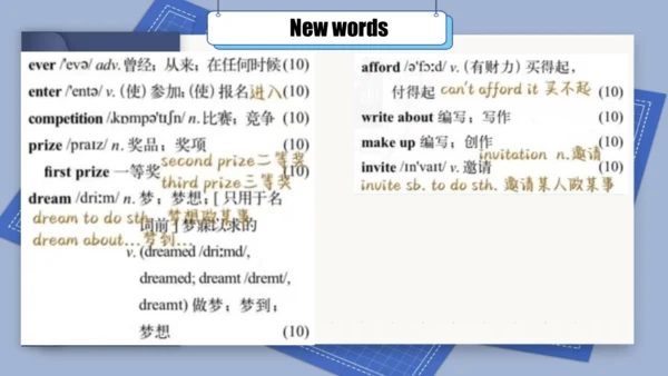 外研版八年级下Module 2 Experiences Unit 1 I've also enter