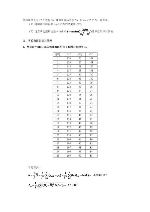 阻尼振动与受迫振动实验报告