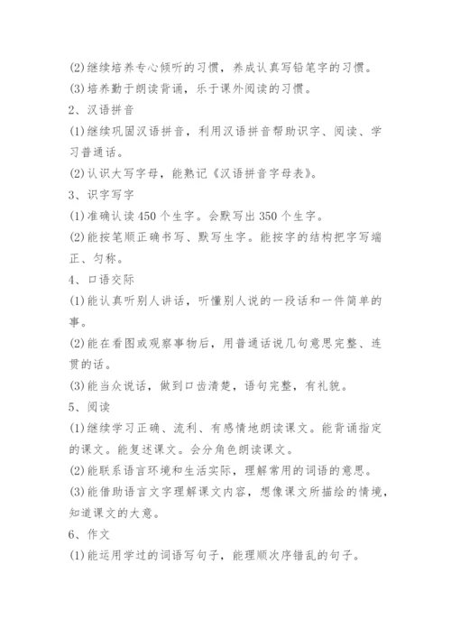 小学二年级第一学期语文教学工作计划.docx