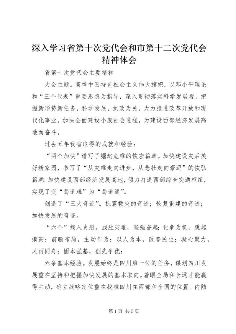 深入学习省第十次党代会和市第十二次党代会精神体会 (5).docx