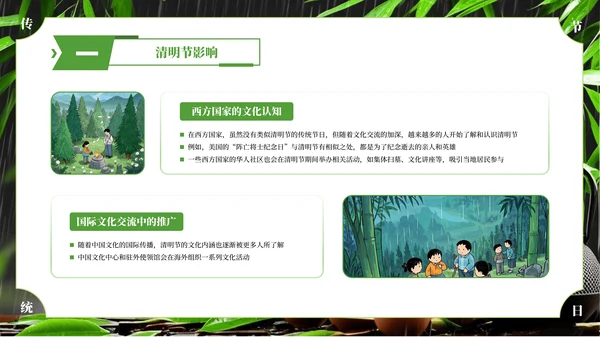 绿色简约清明节主题班会PPT模板