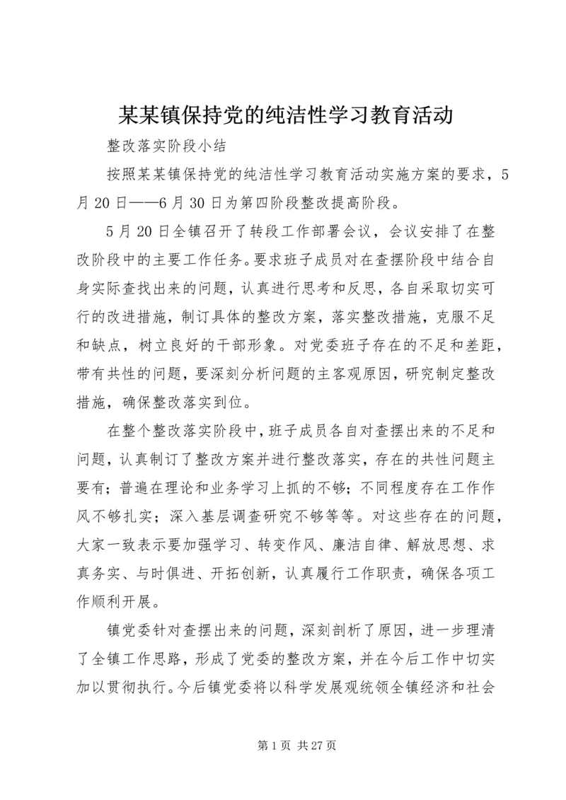 某某镇保持党的纯洁性学习教育活动.docx