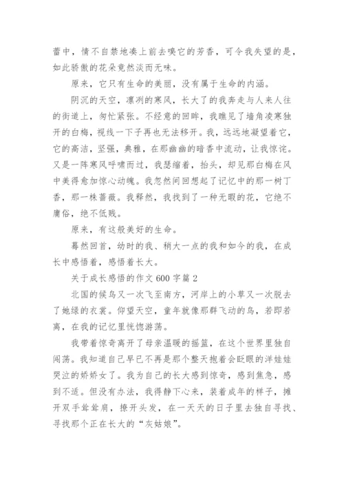 关于成长感悟的作文600字5篇.docx