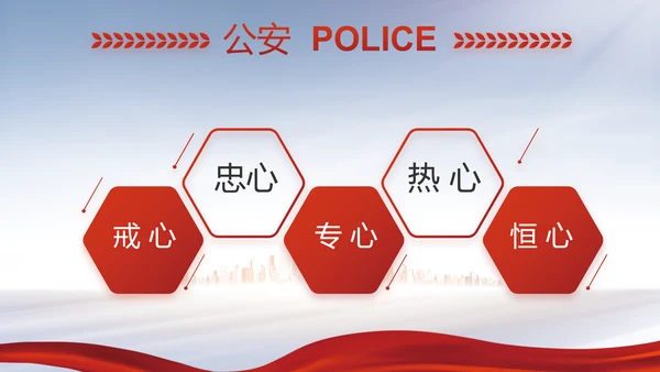 蓝色大气公安警察工作汇报动态PPT