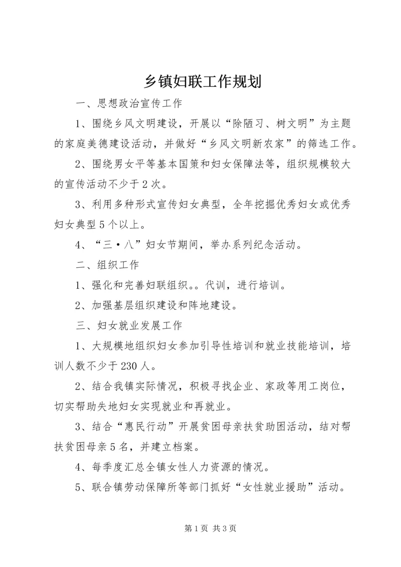 乡镇妇联工作规划.docx