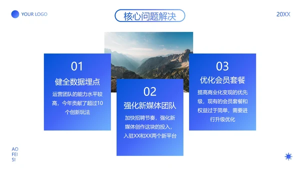 高级渐变弥散APP项目年度运营报告PPT模板