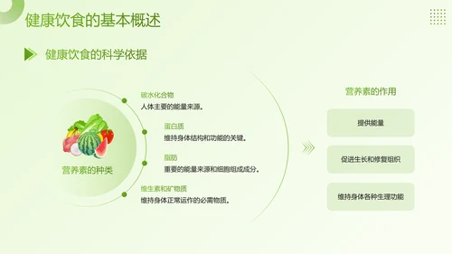 绿色插画风医疗行业科学健康饮食知识科普PPT