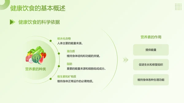 绿色插画风医疗行业科学健康饮食知识科普PPT