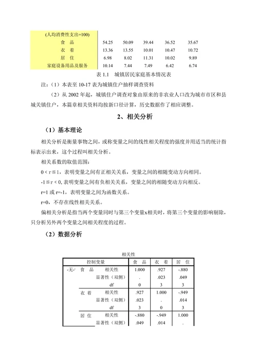 城镇居民家庭消费支出结构分析