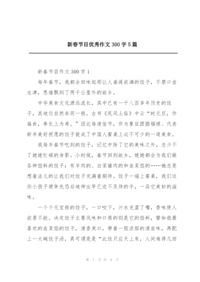 新春节目优秀作文300字5篇.docx
