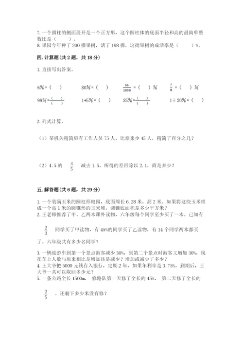 北京版六年级下册数学期中测试卷及参考答案【完整版】.docx