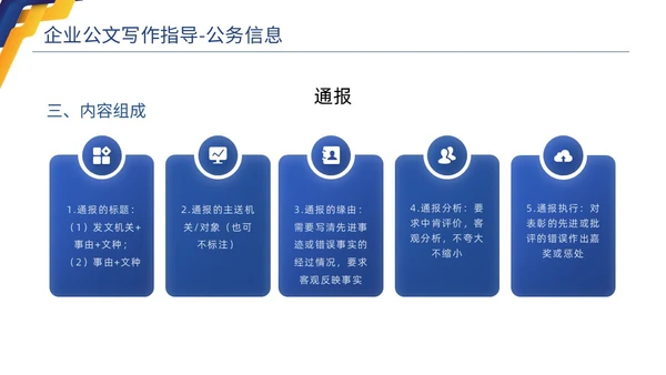 蓝色黄色商务简约高品质企业公文写作培训课件PPT
