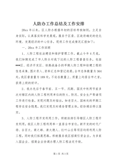 人防办工作总结及工作安排精编.docx