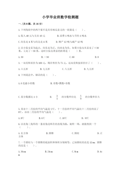 小学毕业班数学检测题含答案.docx