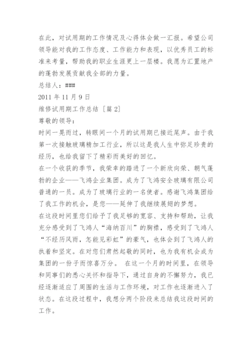 维修试用期工作总结.docx