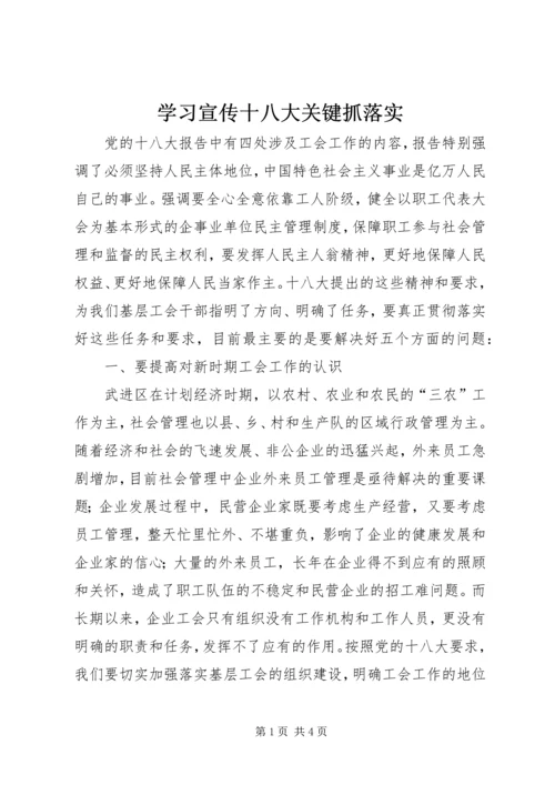 学习宣传十八大关键抓落实 (2).docx