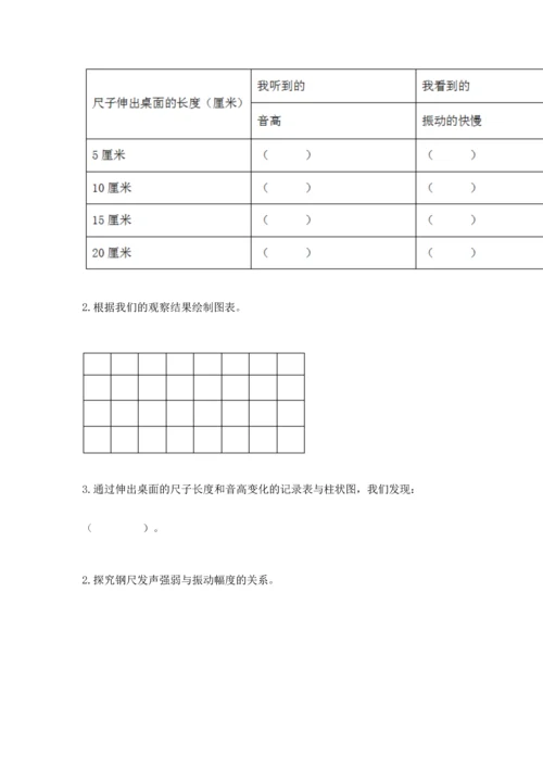 教科版科学四年级上册第一单元声音测试卷含答案【综合题】.docx