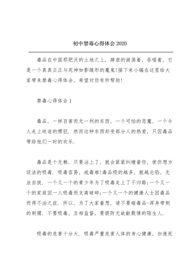 初中禁毒心得体会2020.docx