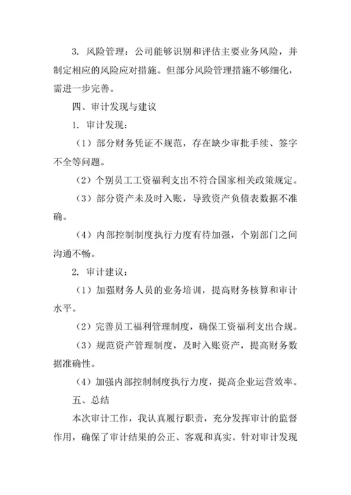 赛事活动策划公司审计师述职报告