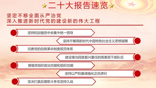 红色党代表大会报告速览解读PPT模板