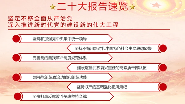 红色党代表大会报告速览解读PPT模板