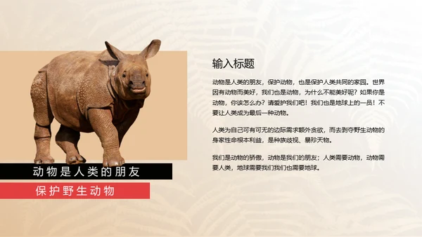 保护野生动物狮子通用PPT模板