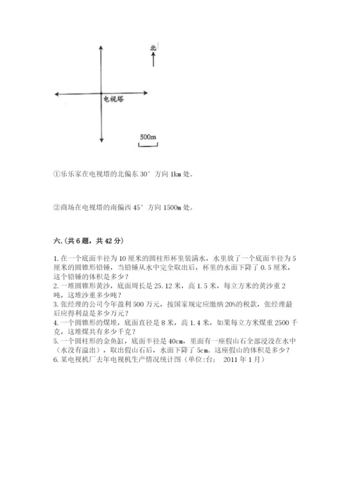 人教版六年级数学小升初试卷含答案【满分必刷】.docx