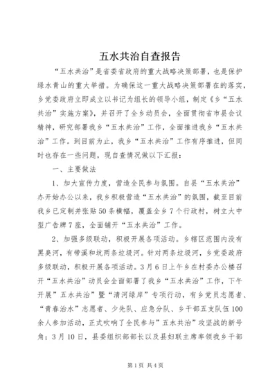 五水共治自查报告.docx