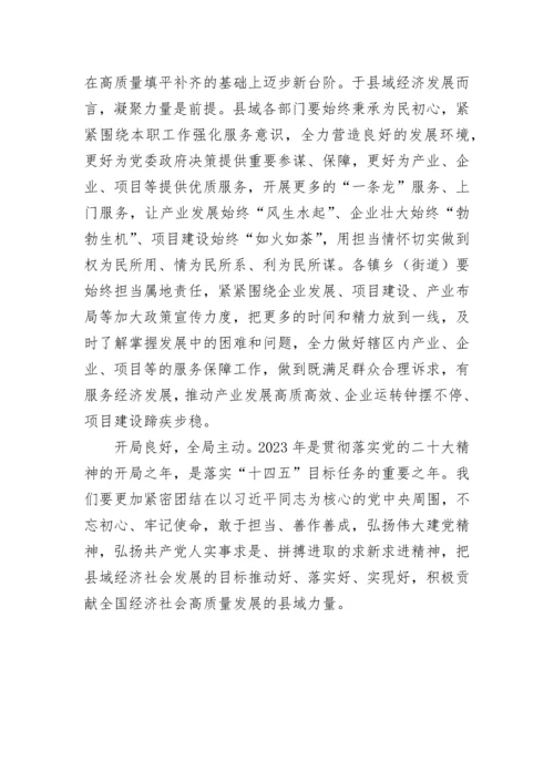 【研讨发言】县委书记学习2022年中央经济工作会议精神体会发言.docx