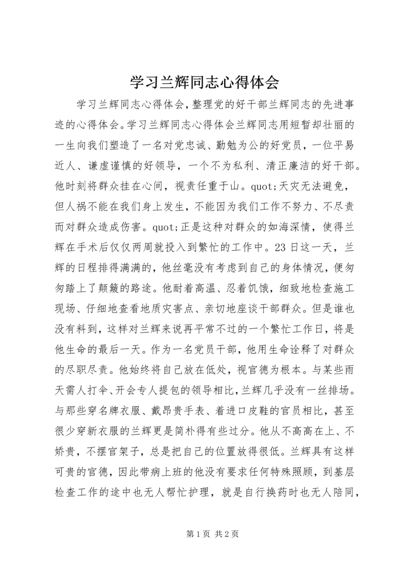 学习兰辉同志心得体会 (2).docx