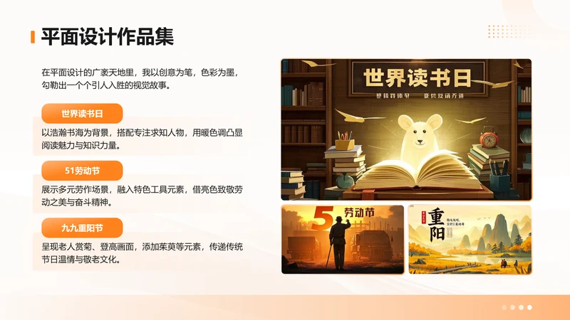 橙色简约风平面设计作品集
