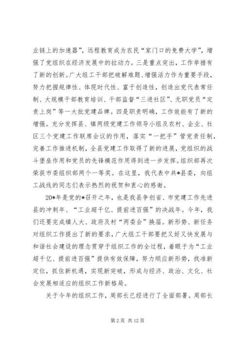 县委书记组织工作会议上的讲话.docx